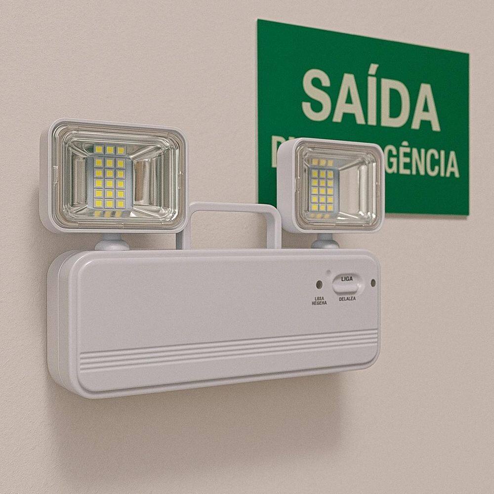 Luminária De Emergência Luz Led Para Saídas De Emergência