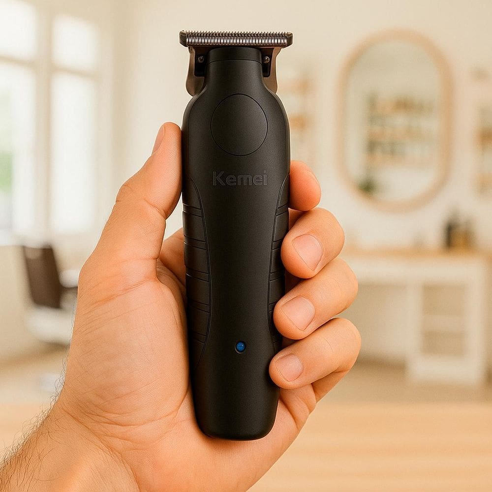 Maquininha Kemei Preta Sem Fio