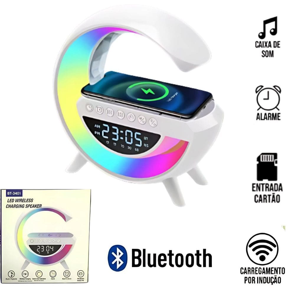 Luminária Led Inteligente Com Bluetooth E Som Surround