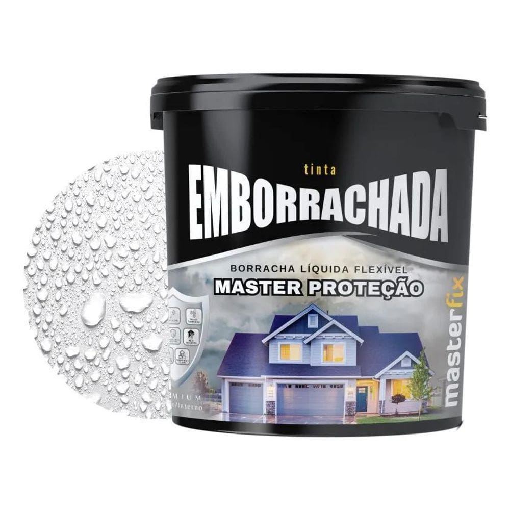 2X Tinta Emborrachada Masterfix 4Kg Impermeável Flexível Aca