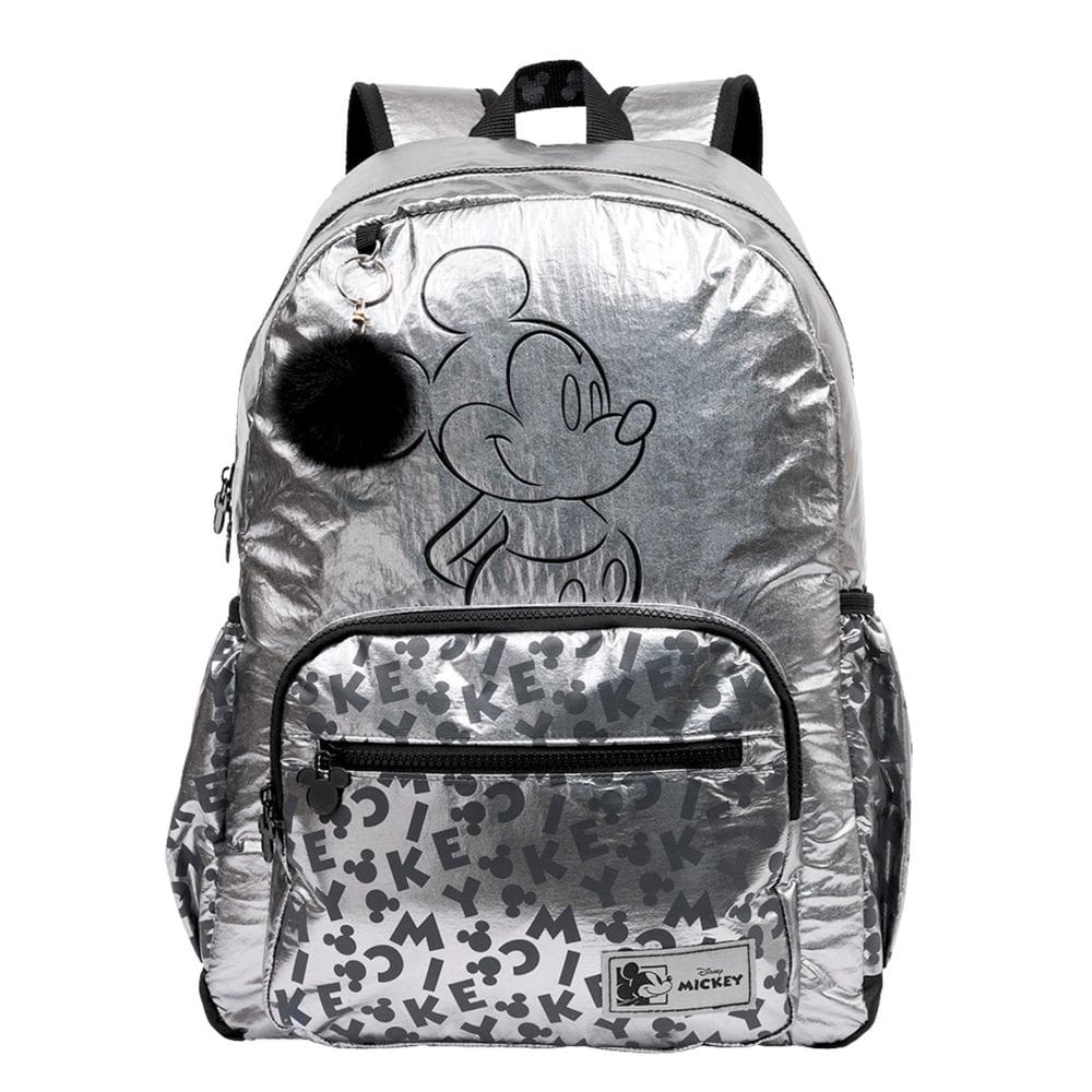 Mochila Escolar De Costas Mickey Mouse Prata 15160