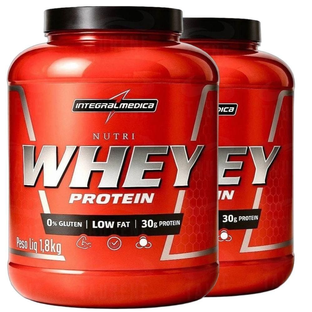 Kit 2X Nutri Whey Isolado Morango 1.8Kg - Integralmedica