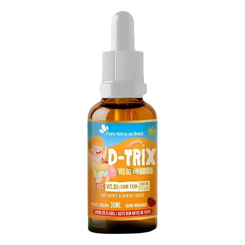 2X Vitamina D3 D-Trix Kids Gotas 30Ml Flora Nativa Sabor Mor