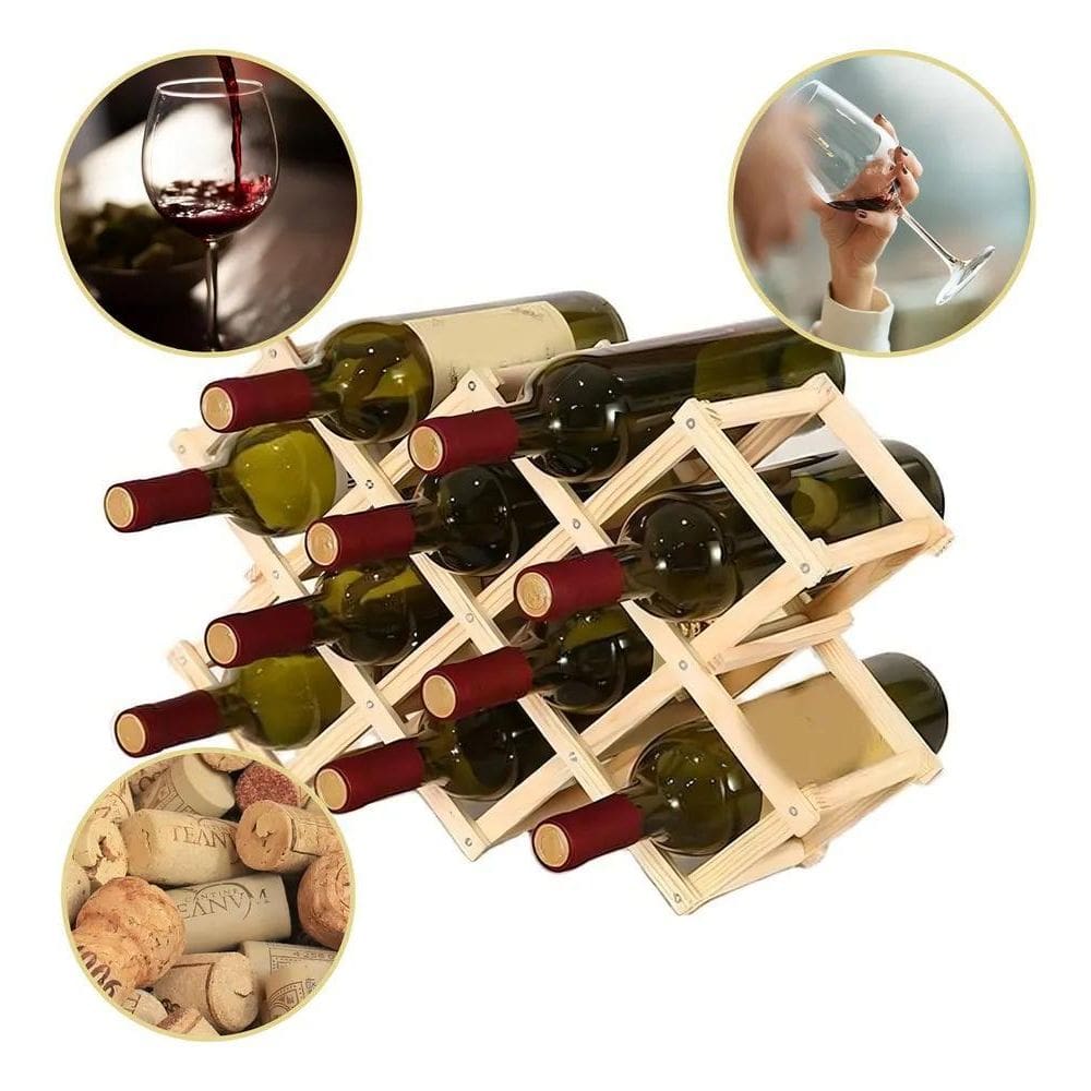 2X Adega Para Vinhos Retrátil Suporte  Para 8 Garrafas  Made