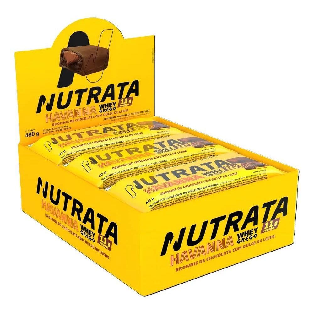 2X Whey Grego Bar Havanna Caixa 12 Unidades - Nutrata Sabor