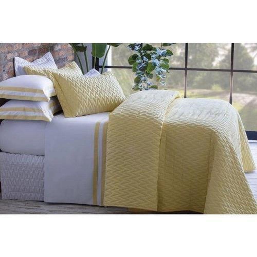 Jogo De Cama King Double Amarelo Sultan Naturalle Fashion