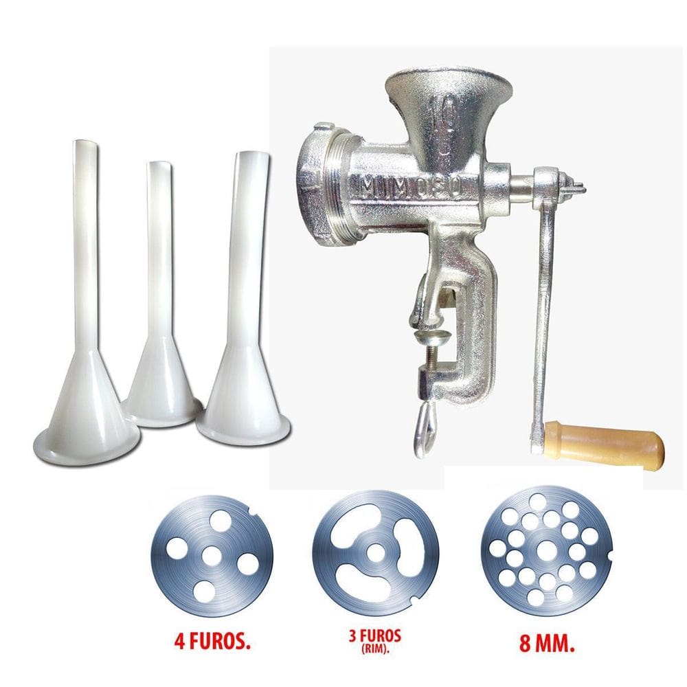 Maquina De Moer Carne Manual Nº10 P C/3 Discos+Jogo De Funis