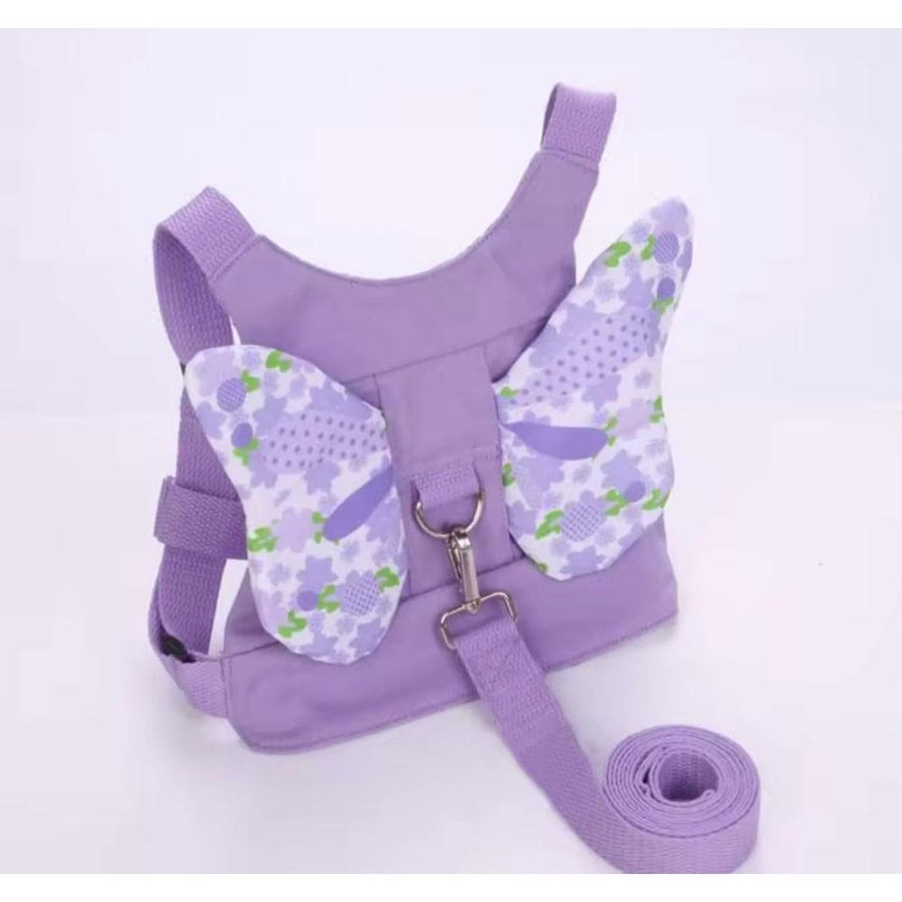 Coleira Guia Infantil Criança Mochila Segurança Perda Rosa