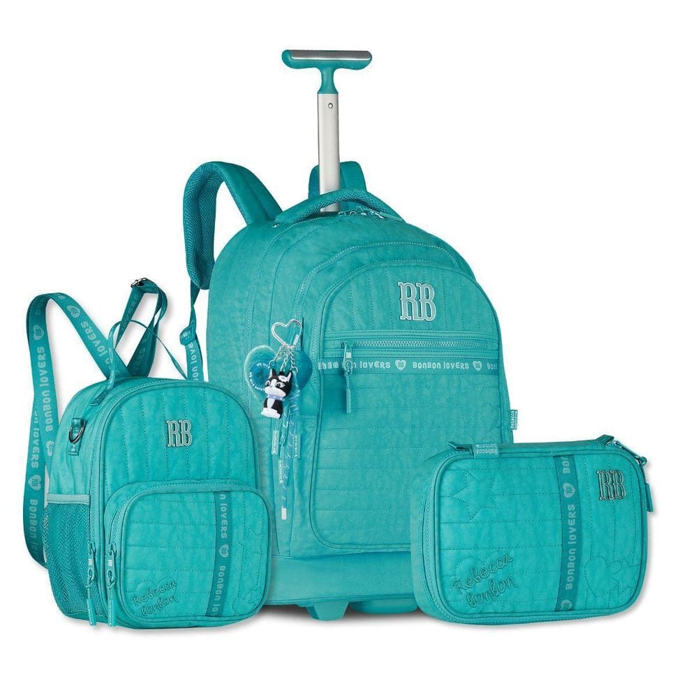 Mochila Carrinho Rebecca Bonbon Kit Com Lancheira E Estojo