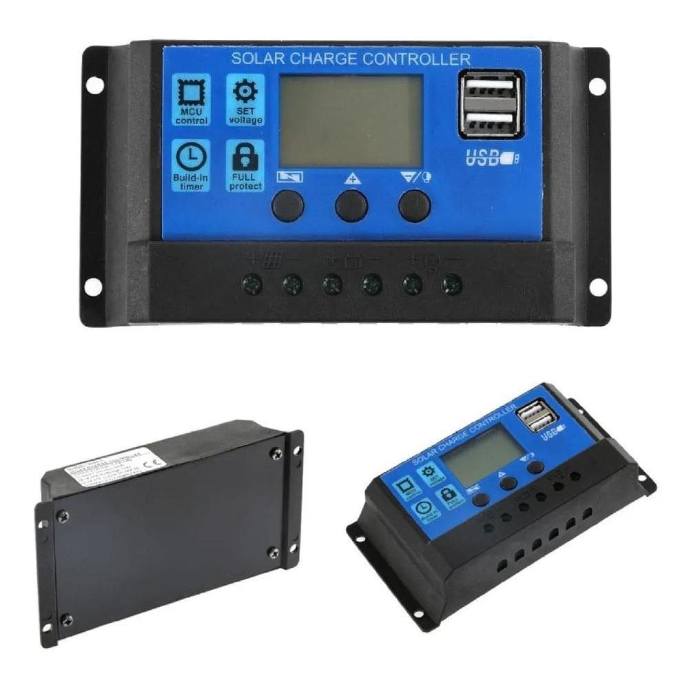 2X Controlador De Carga Solar 50A Pwm Inteligente 12V 24V Au