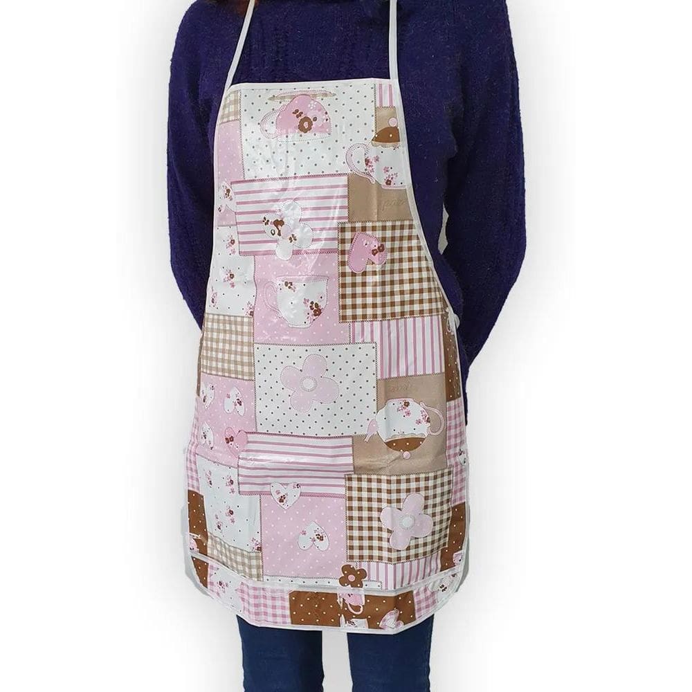 2X 2 Avental De Cozinha Estampado Fácil De Limpar Impermeáve