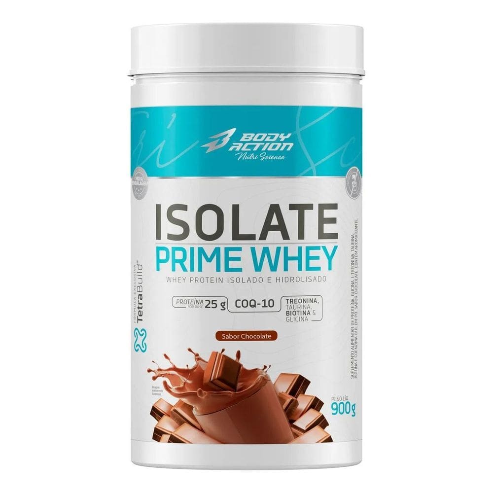 Whey Isolado Zero Lactose Prime 900G Body Action Chocolate