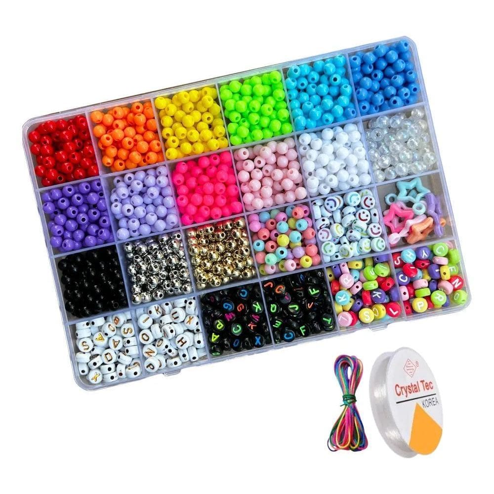 2X Kit Miçanga Infantil Maleta Montar Pulseira Infantil Boli