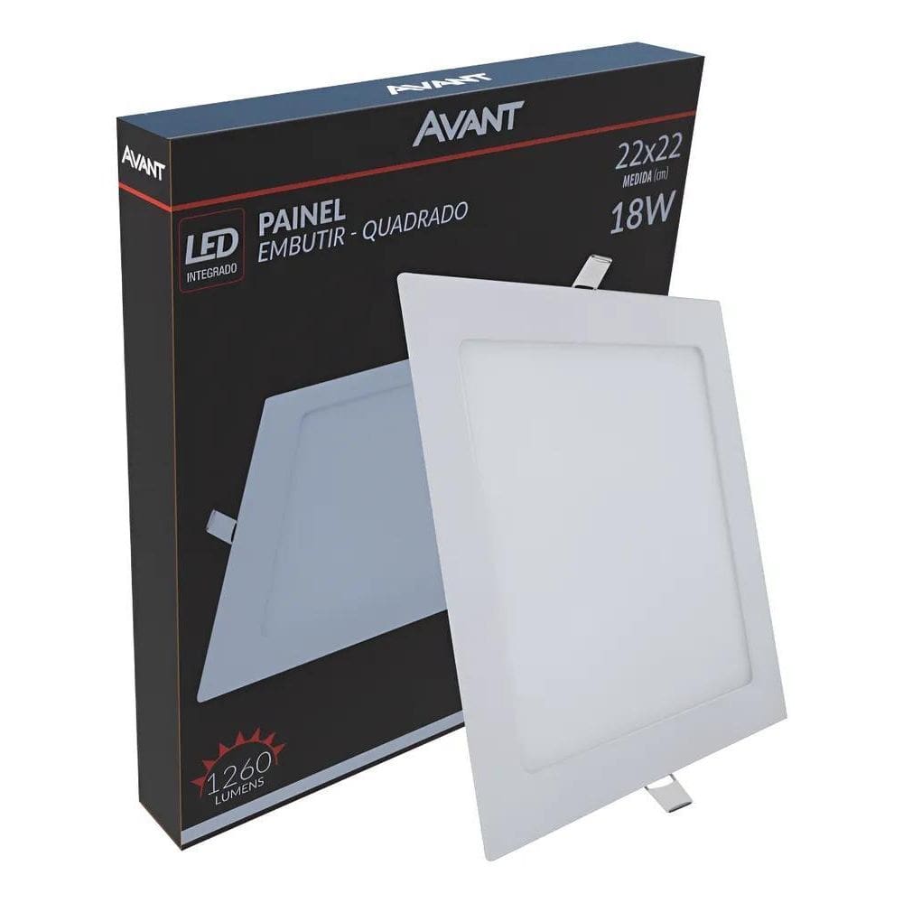 Plafon Led Luminaria Embutir Painel Teto 18W Avant