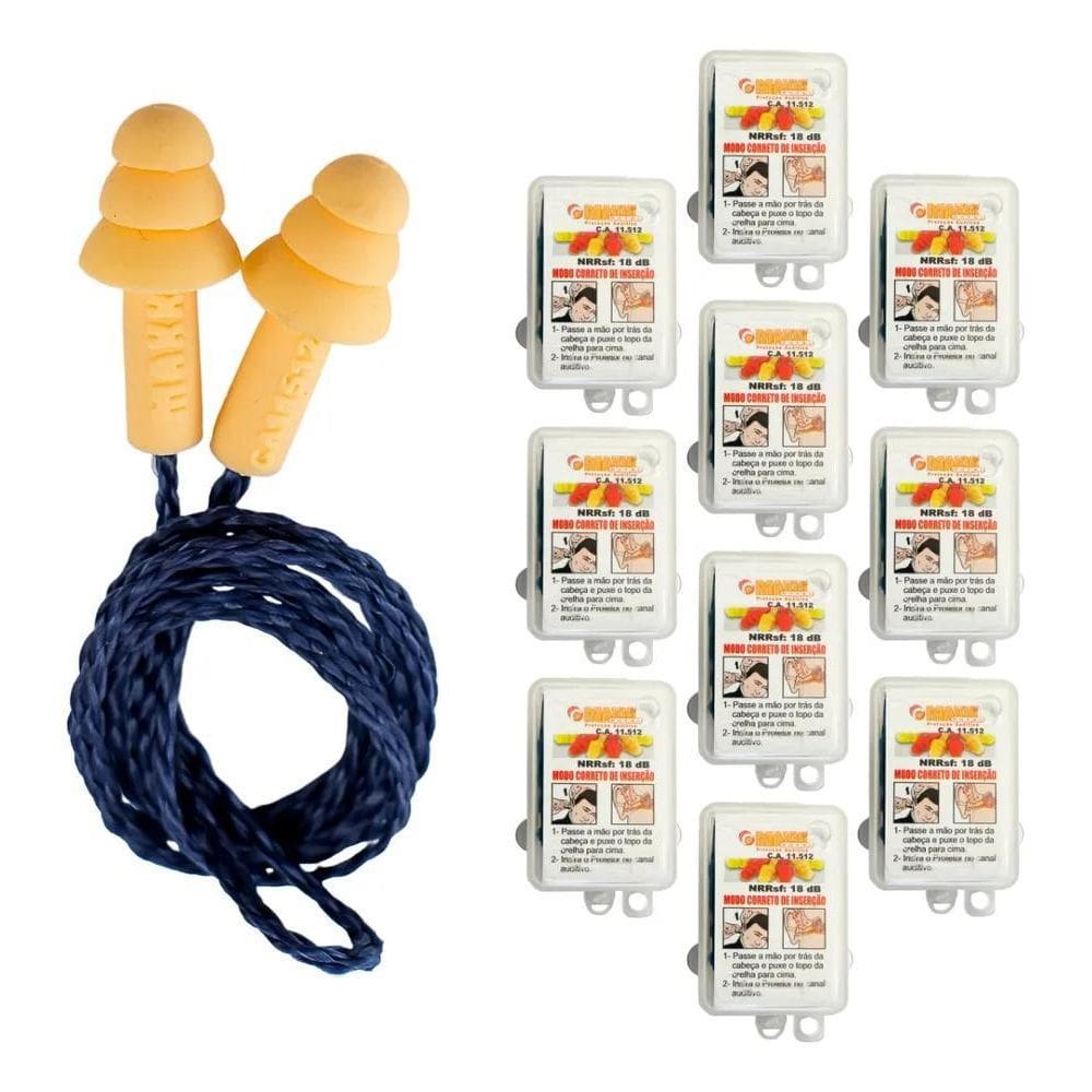 2X Maxxi Royal Kit 10 Protetor Auricular Plug Silicone 18Db