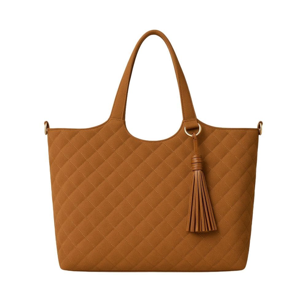 Bolsa de Couro Ombro Grande Bee Camurça - Caramelo