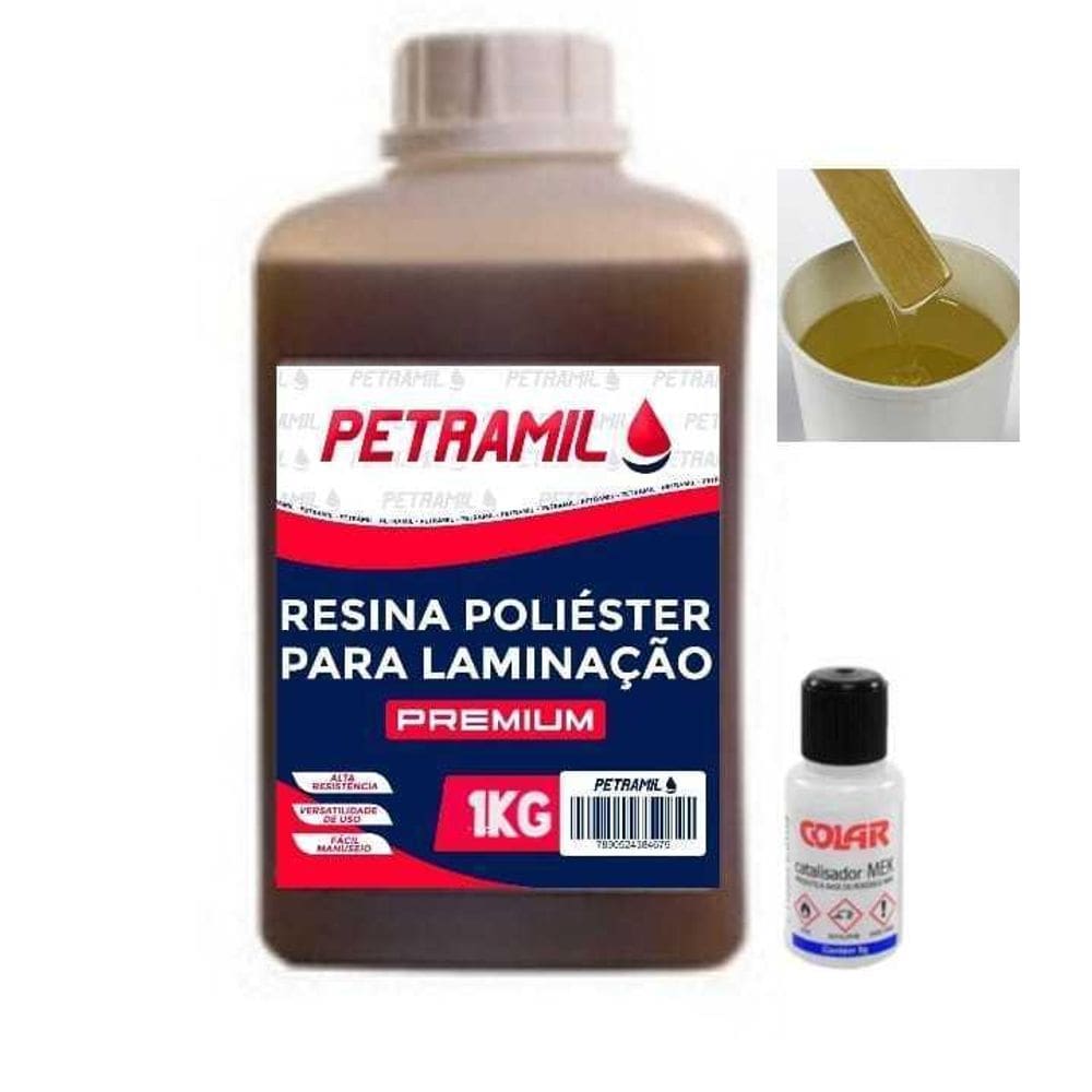 Resina Poliéster Para Laminação E Artesanatos 1Kg Petramil