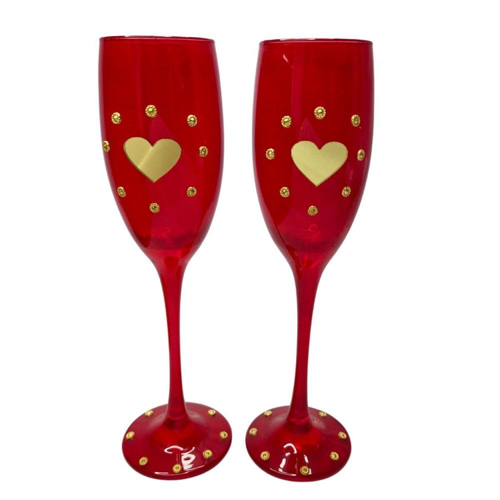 Kit 2 Taças Vidro Casamento Noivos Presente Amor