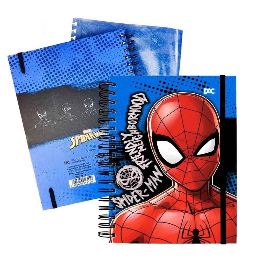 Caderno Smart Universitário Dac Spíder Man Espiral 80Fls