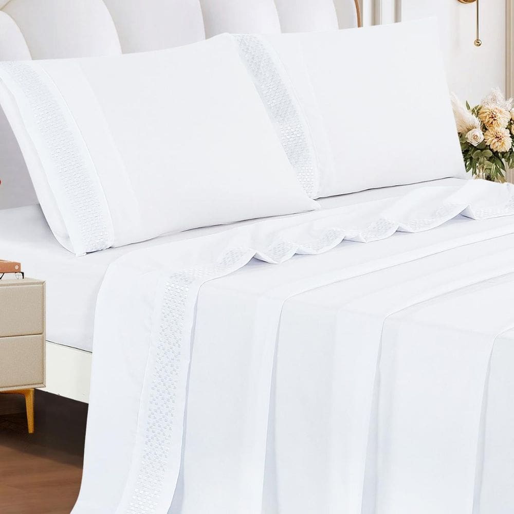 Jogo Cama King Imperiale Algodão 300 Fio Bordado Sofisticado