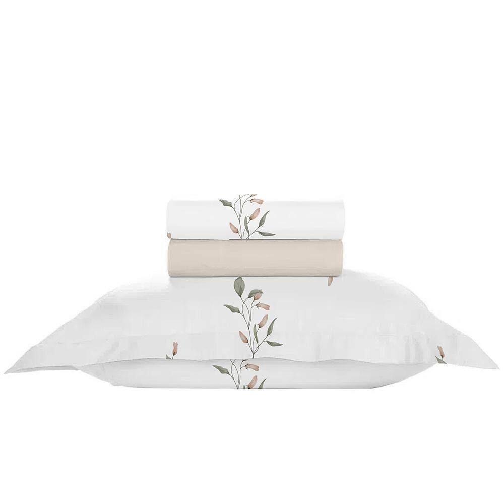 Jogo De Cama Solteiro 100% Algodão 200 Fios Nova América