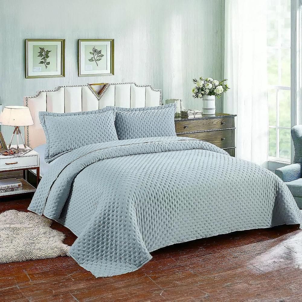 Kit Colcha / Cobre Leito Casal Plume - Sultan Prata