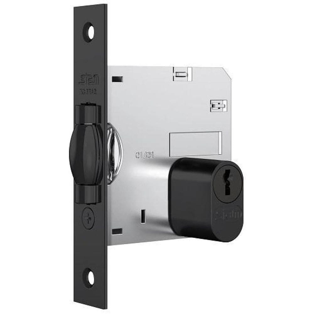Fechadura Rolete Pivotante Stam 1005 Preta Preto Quadra 45Mm