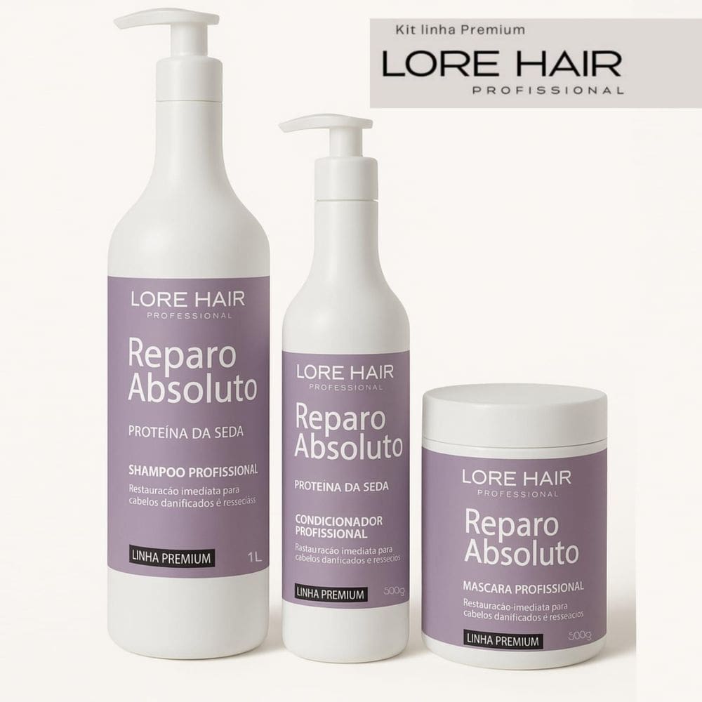 Kit Reparo Absoluto Shampoo Condicionador Mascara Capilar 1L