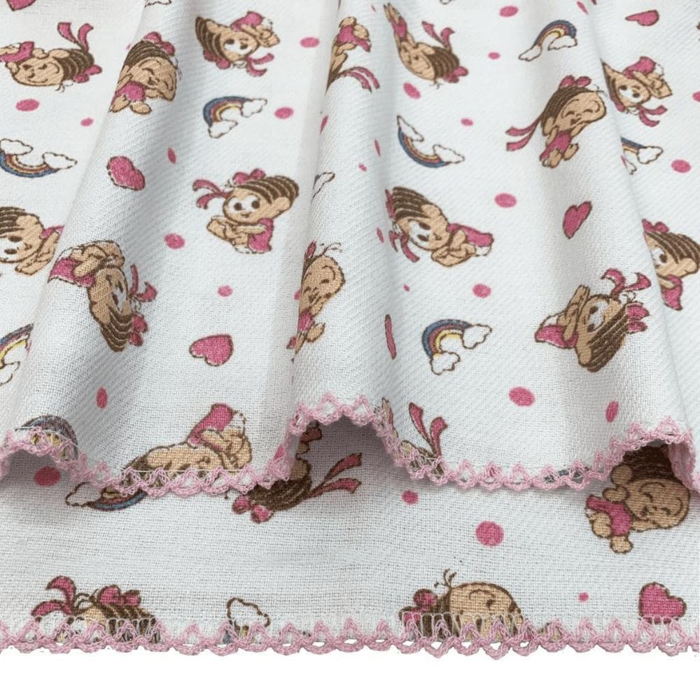 Cueiro Turma Da Mônica 75 X 75Cm Com Crochê