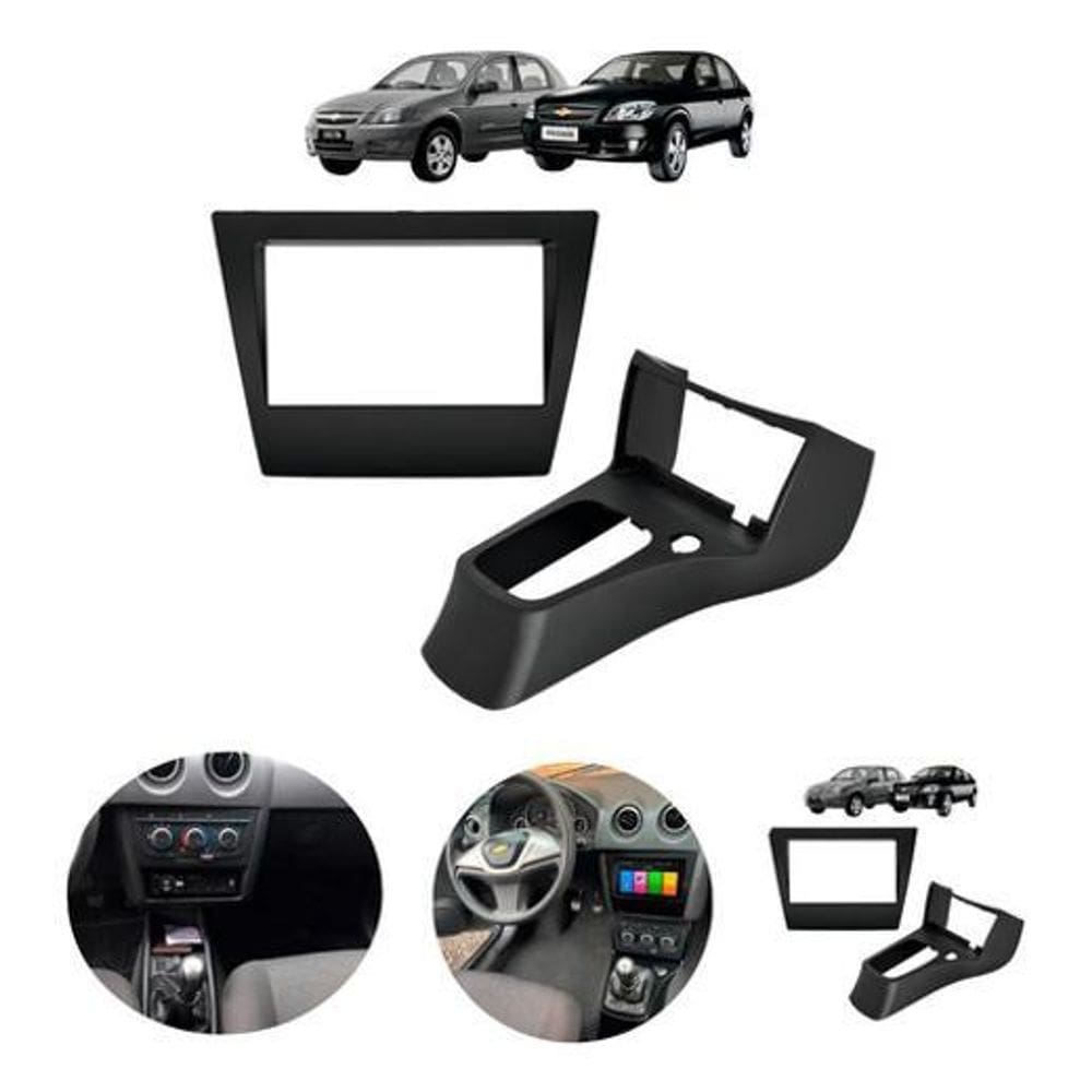 Moldura Painel 2 Din Multimidia Dvd Mp5 Celta G2 2006 A 2012