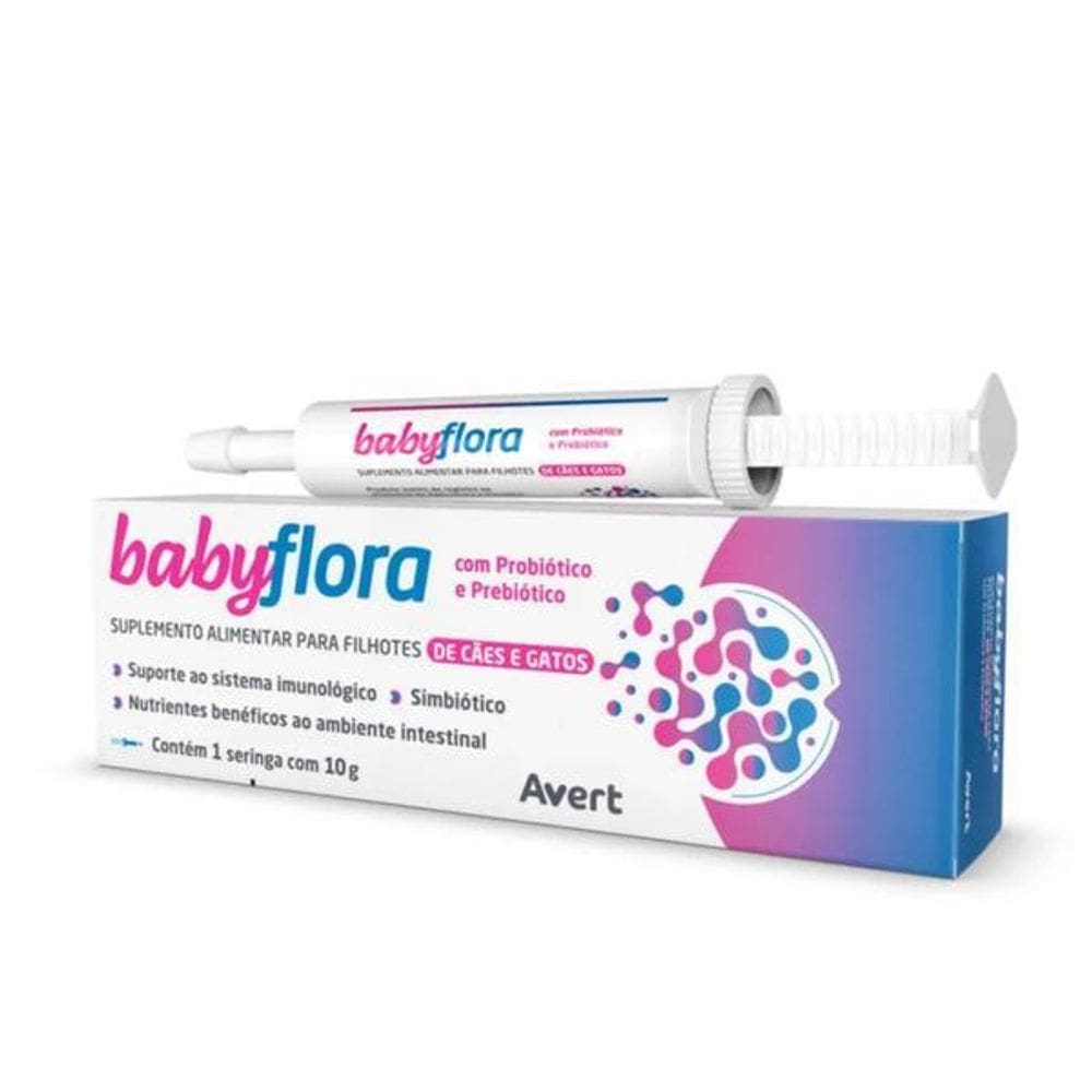 Suplemento Alimentar Avert Babyflora P/Cães E Gatos Filhotes