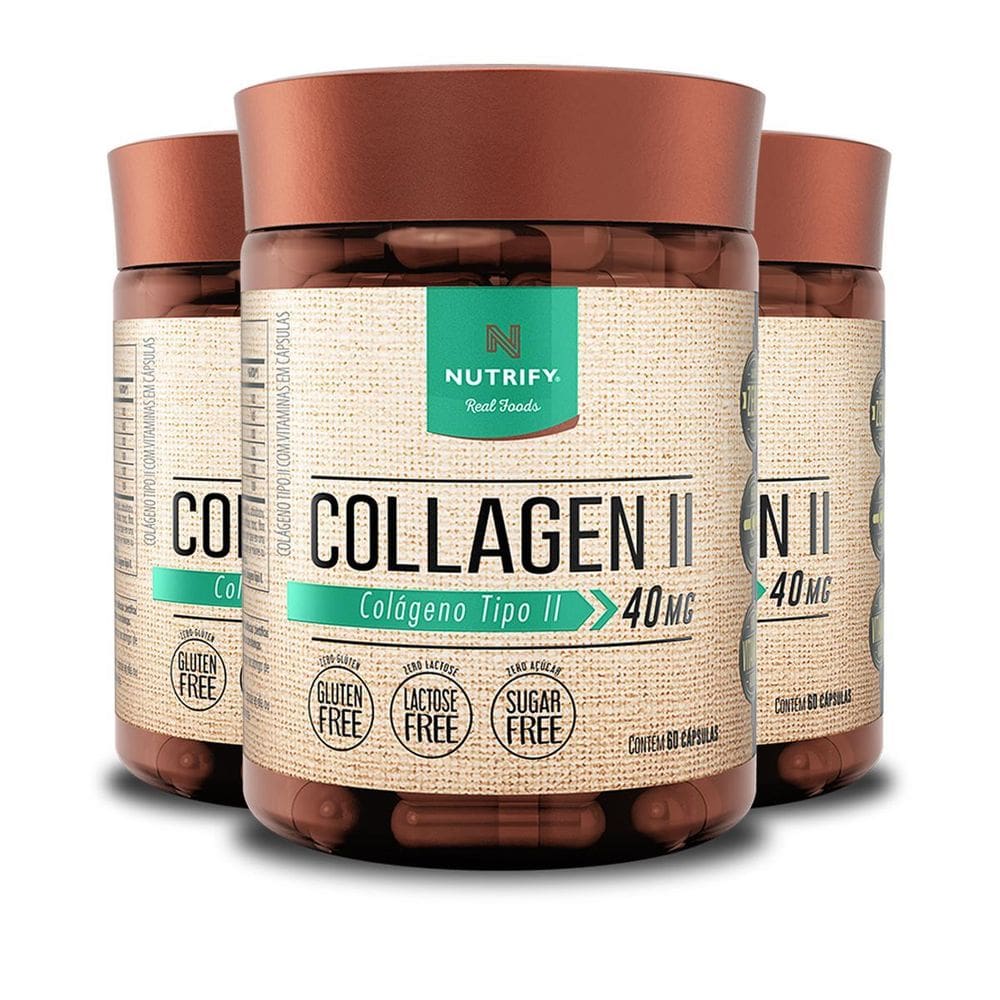 Kit 3 Collagen Ii Colágeno Tipo 2 Nutrify 60 Cápsulas