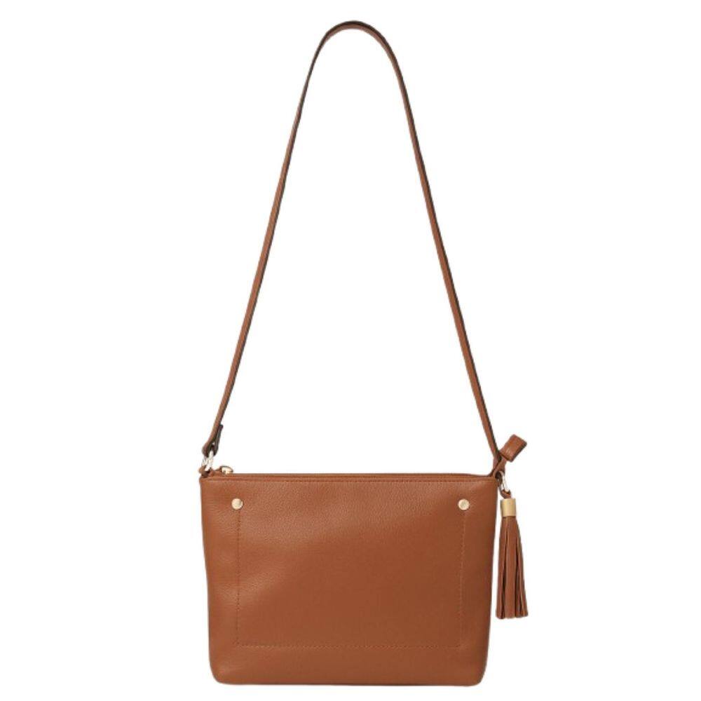 Bolsa Couro Atual Transversal Caramelo