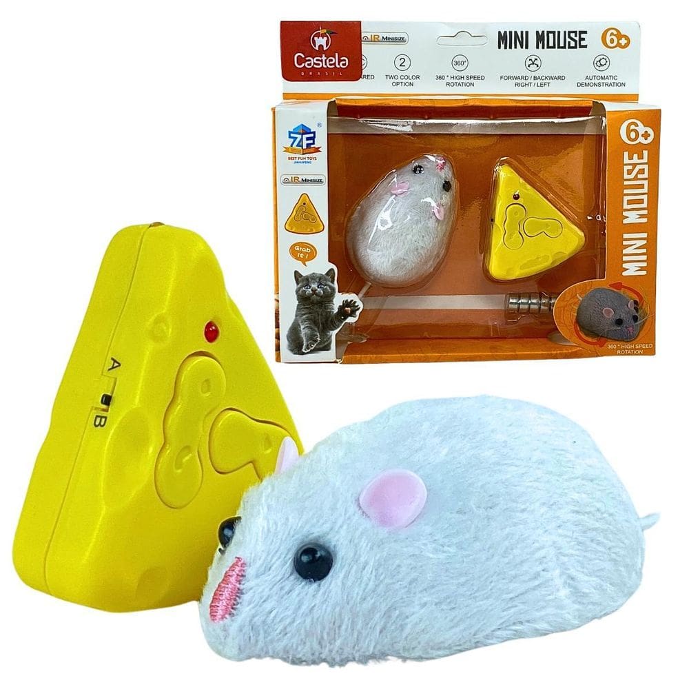 Rato Branco Brinquedo Interativo Para Gato Movimento Castela