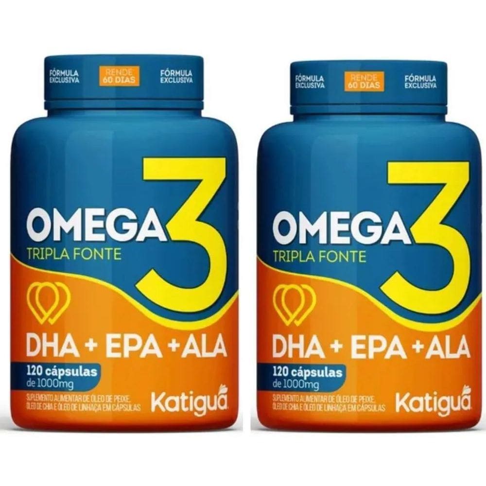 2X Kit 2 Ômega 3 Tripla Fonte Katiguá - 120 Cápsulas