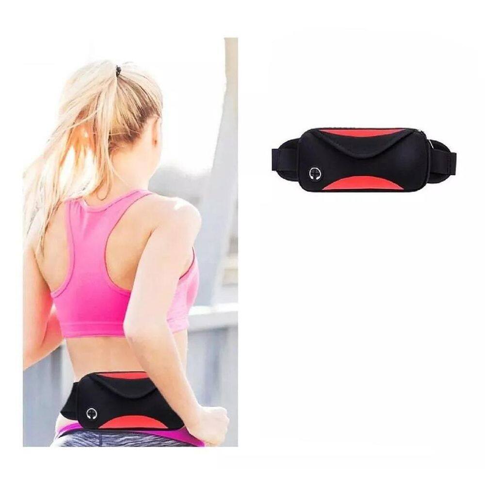 Cinta Pochete Impermeável 2 Bolsos Vermelha Crs-1304 Caerus