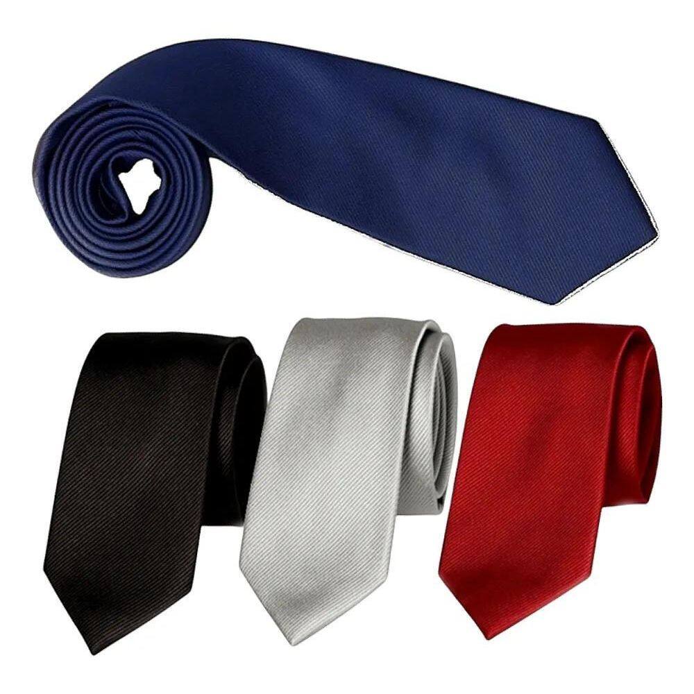 2X Kit 4 Gravatas Sociais Slim Trabalhada E Detalhada Premiu