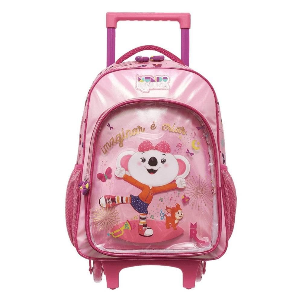 Mochila de Rodinhas Mundo Lilica Ripilica Brincar Rosa