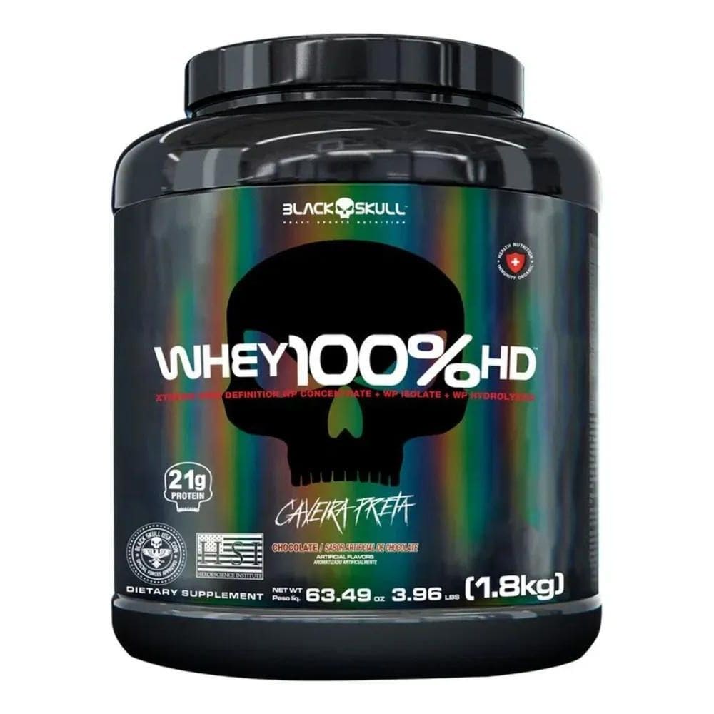 2X Whey 100% Hd Sabor Chocolate 1,8Kg Black Skull