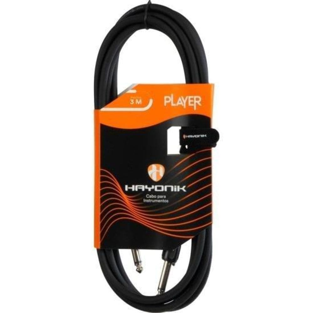 Cabo Para Instrumentos Player P10 Injetado 3M Preto Hayonik