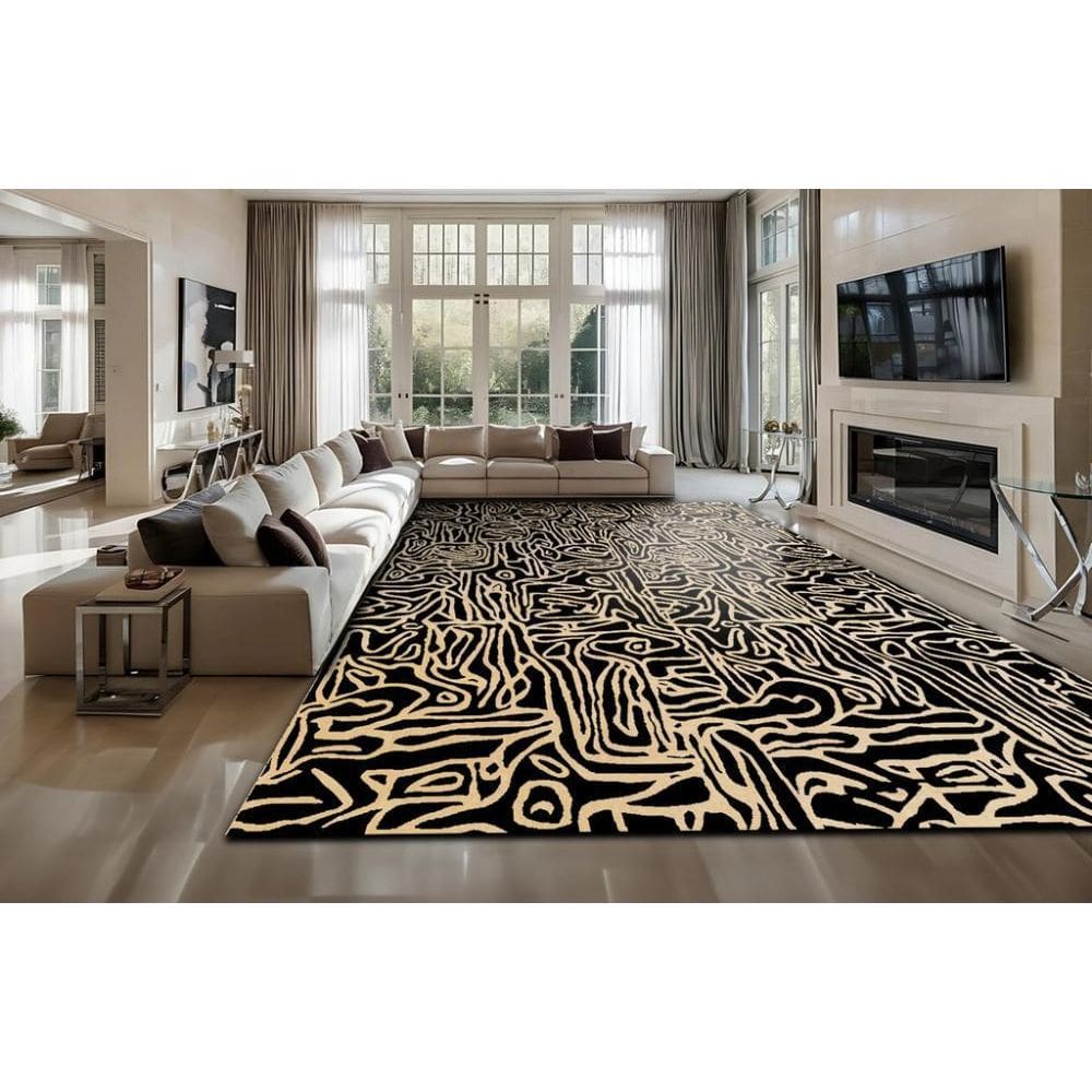 Tapete Marbella Elite Cyclone Black Rupestre 150X200 Cm