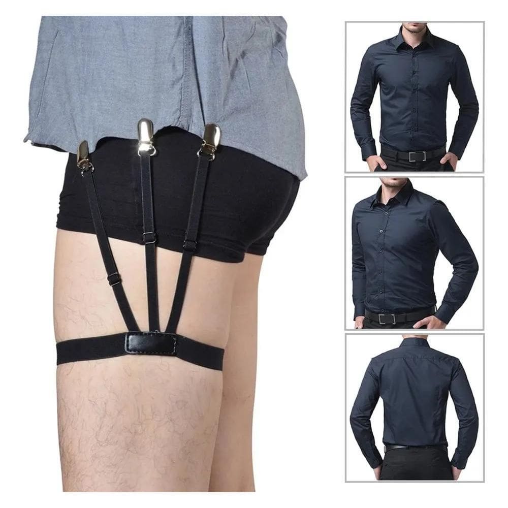 2X Par De Suspensórios Masculino Segura Estica Camisa Ajustá