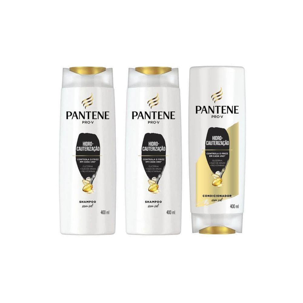 Kit Pantene Hidro Cauterização 2 Shampoo 400Ml+ 1 Cond 400Ml