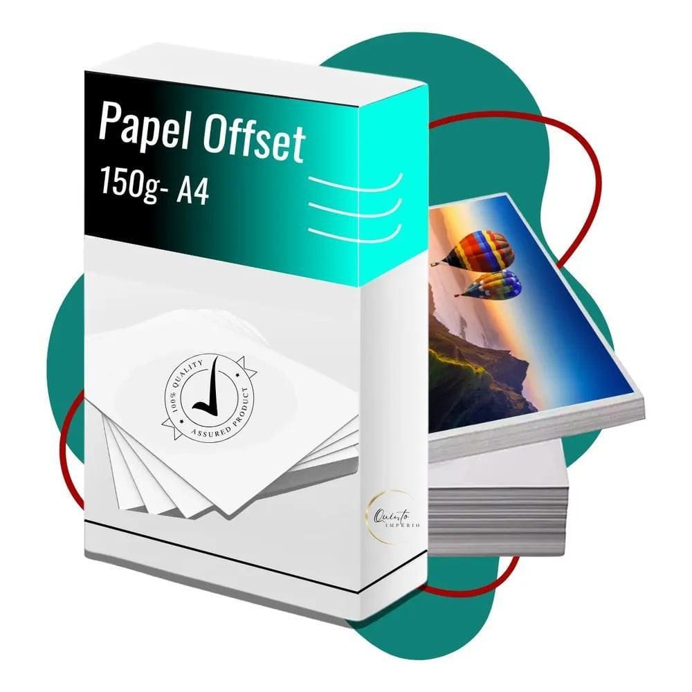 2X Papel Offset 150G Com 250 Folhas A4 Branco Sulfite Premiu