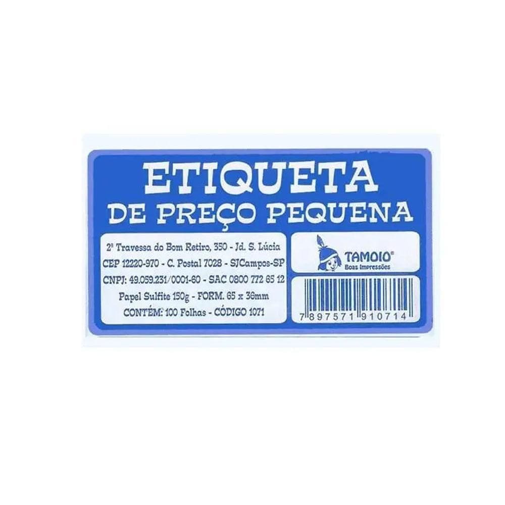 Etiqueta De Preço Pequena 100 Folhas Tamoio