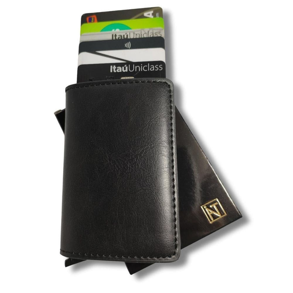 Carteiras Masculina Slim Antifurto Rfid Cabe Cnh C Proteção