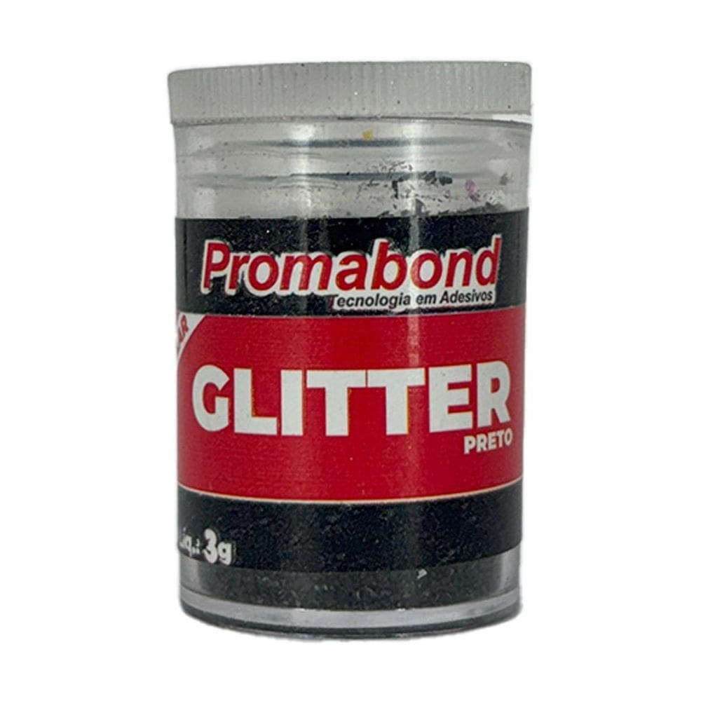 Glitter Escolar Brilhante Cores Vibrantes Preto
