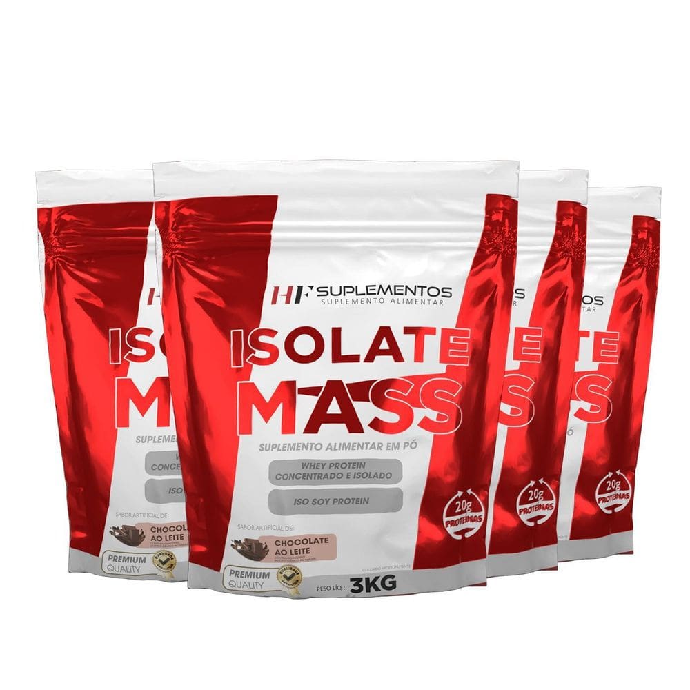 4X Hipercalorico Isolate Mass 3Kg Chocolate Hf Suplementos
