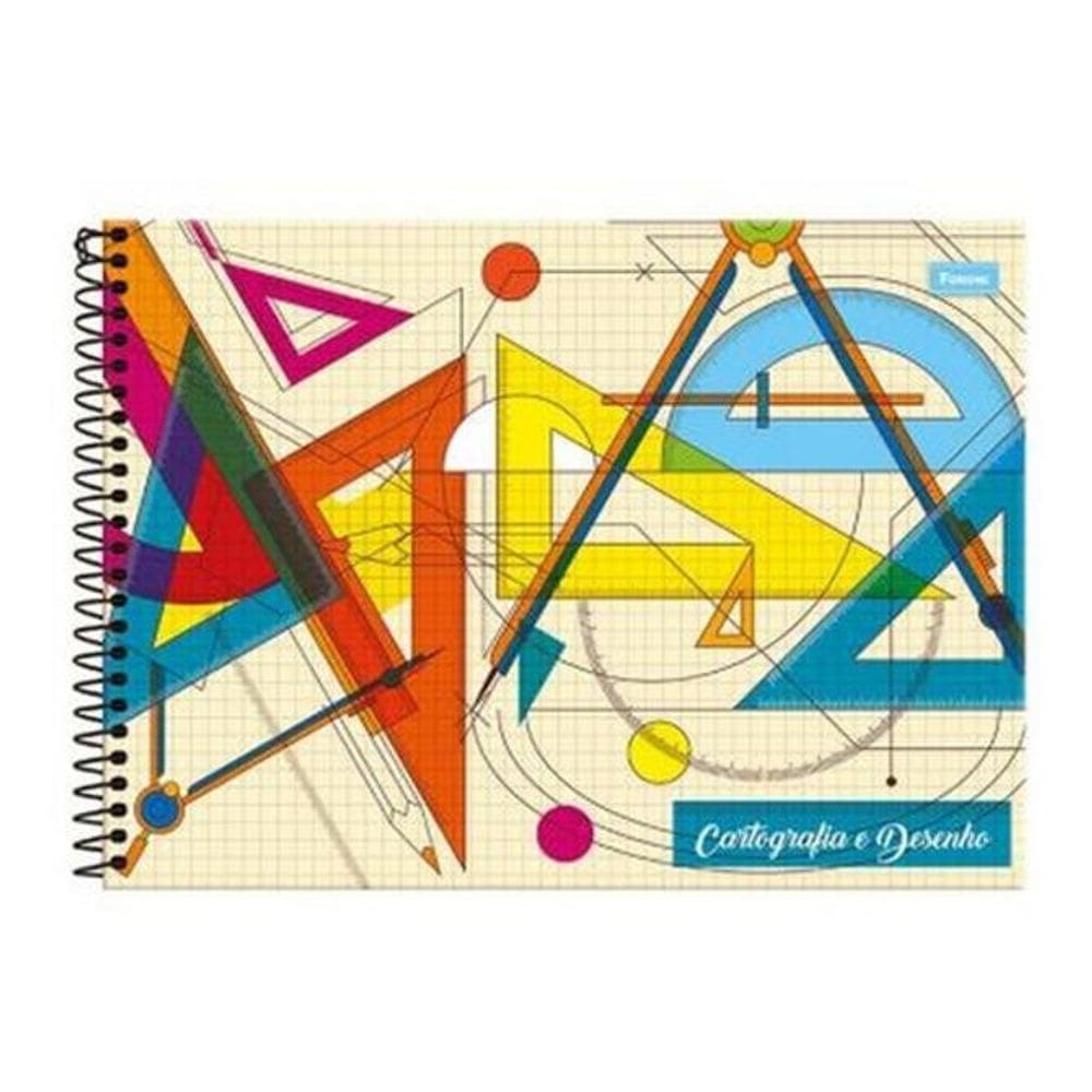 Caderno Cartografia E Desenho 96 Folhas - Milimetrado