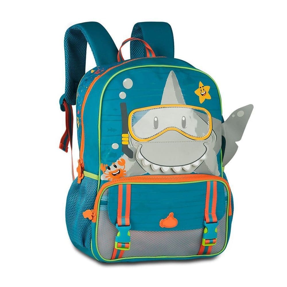 Mochila Escolar Infantil Tubarão Bolsa Escolar De Costas